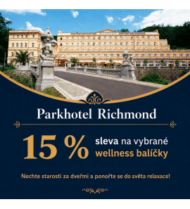 Sleva 15 % na vybrané wellness balíčky Parkhotelu Richmond Sleva 15 % na vybrané wellness balíčky Parkhotelu Richmond